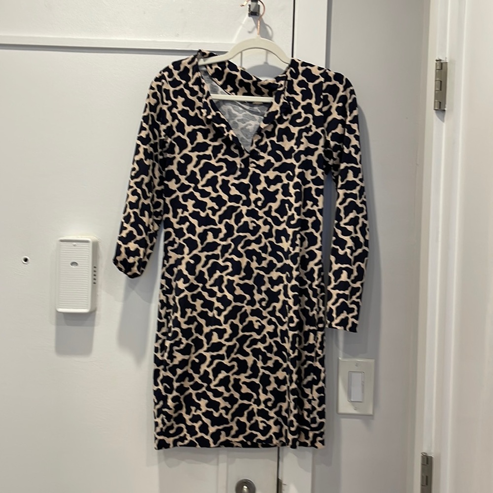 Diane Von Furstenberg Blue and Taupe dress